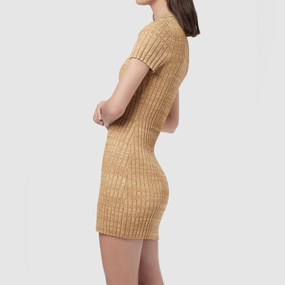 Manning Cartell Kith Polo Mini Dress Camel Knit Metallic Beige Xs Stretchy — image 8 of 8